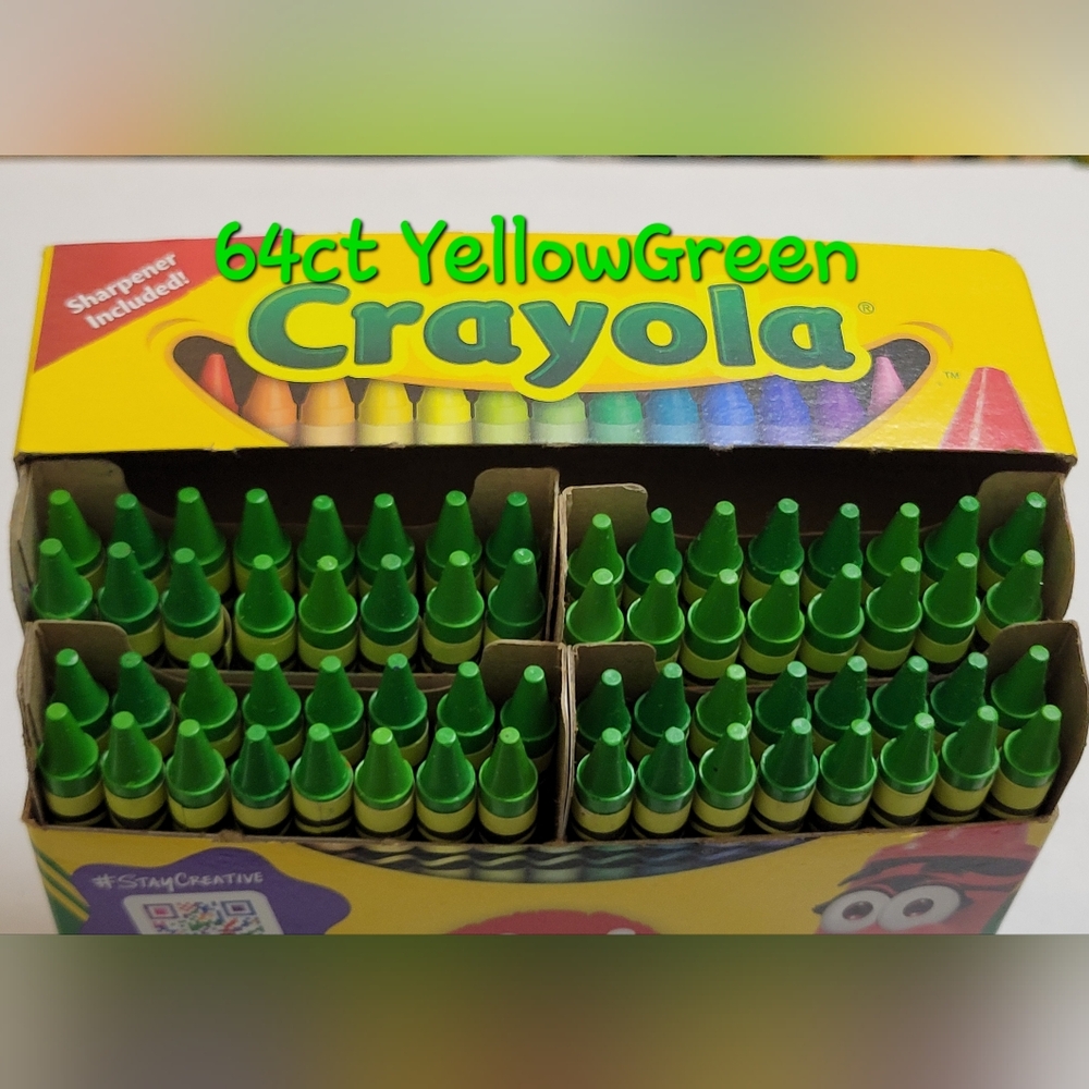 (64)Crayola Crayons (Yellow Green) Single Color Bulk Lot